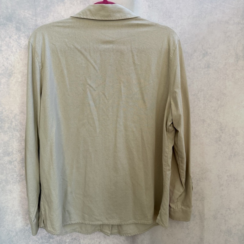 Draper's & Damon's 100% Silk Size L Beige Floral Embellished Top Blouse Women - Picture 4 of 10